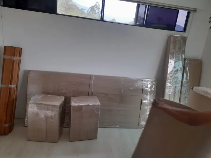 Cajas rotuladas listas para la mudanza