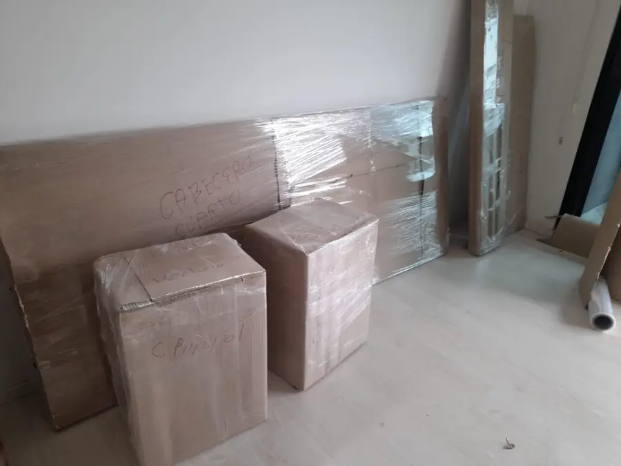 Electrodoméstico embalado para mudanza